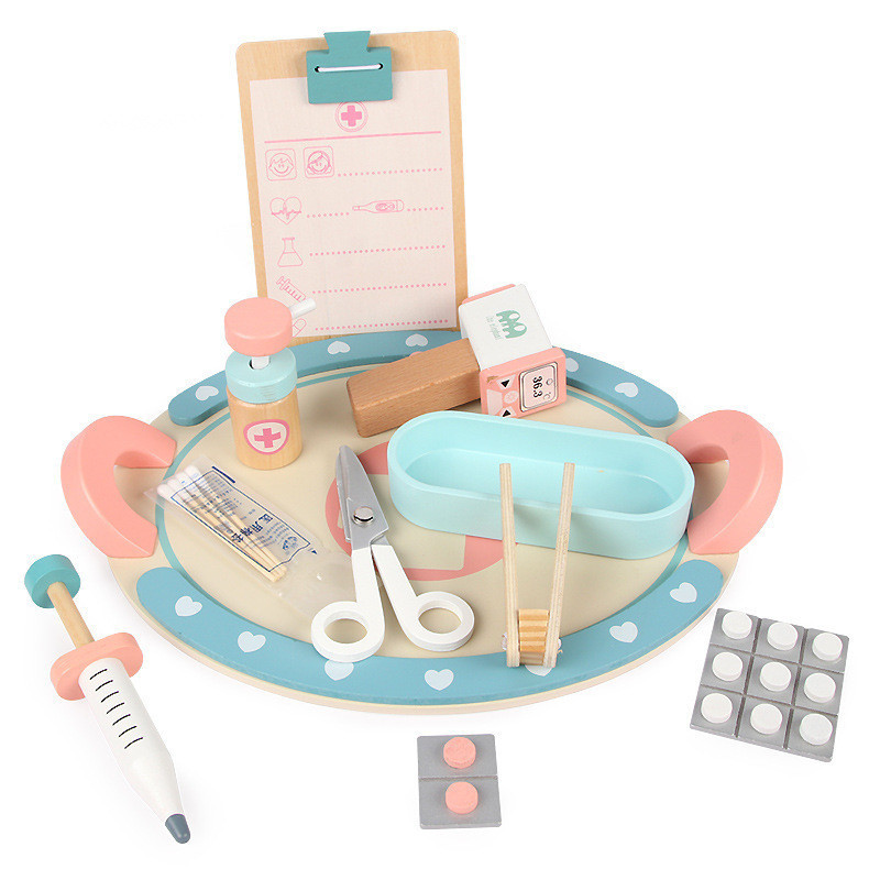 Simulation Children's Play House Little Doctor toy Pill Syringe Tweezers Role Playing Nurse Medical Tray Medical Toys