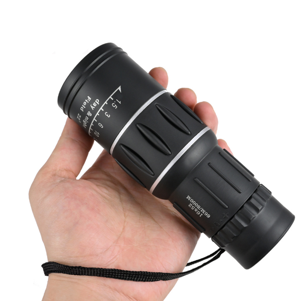 16x52 mini compact monocular phone waterproof hd optical telescope high powered dual focus monocular tele