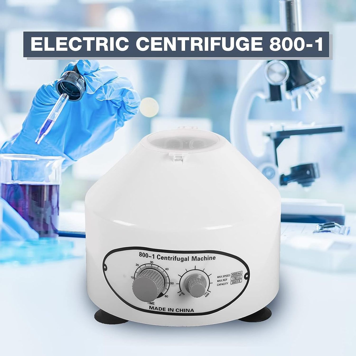 Electric Centrifuge Machine 6x20ml Desktop Lab Centrifuge Machine Timer and Speed Control prp centrifuge machine