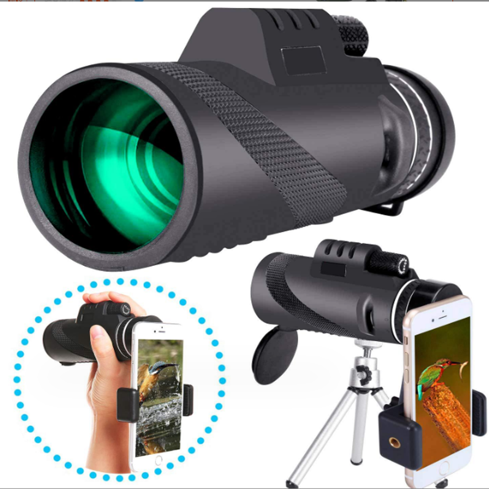 16x52 mini compact monocular phone waterproof hd optical telescope high powered dual focus monocular tele