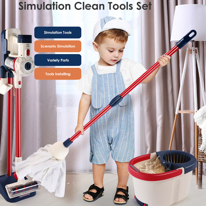 Children Cleaning Tools Set Cleaning  Simulation Vacuum Cleaner Toys Sweeper  cleaning set toys other educational toys