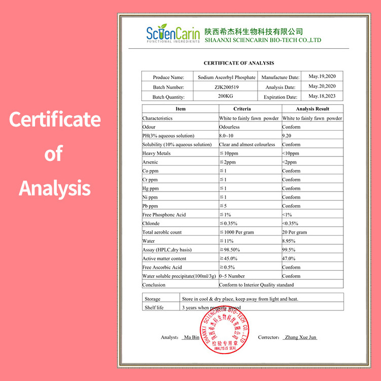 High Purity Cosmetic Grade Sodium Ascorbyl Phosphate