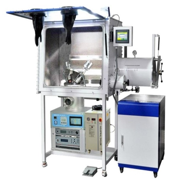 three heads plasma sputtering coater in the glovebox with a gas purification system ( O2 & H2O < 1 ppm)- VTC-600-3HD-GB