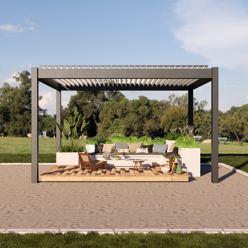 Easily Assembled Motorized Arches Pergolas and Gazebos Garden Aluminum Outdoor Pergola Aluminum 3 X 4 Patio Cover Roof Aluminum