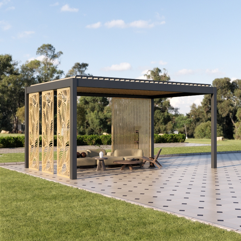 Oem Modern Garden Outdoor Aluminum Louvered Pergola Bioclimatique Aluminium Pergola Gazebo Pergole Pergule Pargola Pavilion