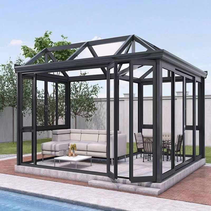 China latest design prefab glass room sunroom for solarium free standing sunroom Greenhouse sunrooms & glass houses