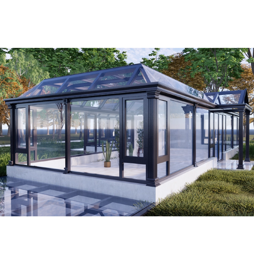 Modern design aluminium outdoor glass sun house glass garden sunroom house