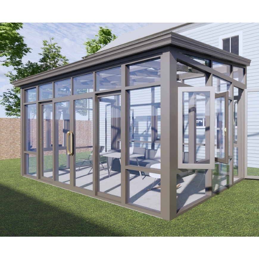 Scienlan Easily Assembled Houses 4 Season Sunroom Glass Prefabricated Outdoor Insulating Glass Aluminium House Storey Sunrooms