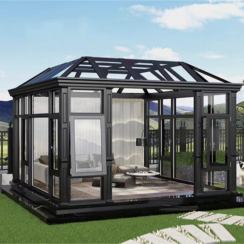 China latest design prefab glass room sunroom for solarium free standing sunroom Greenhouse sunrooms & glass houses