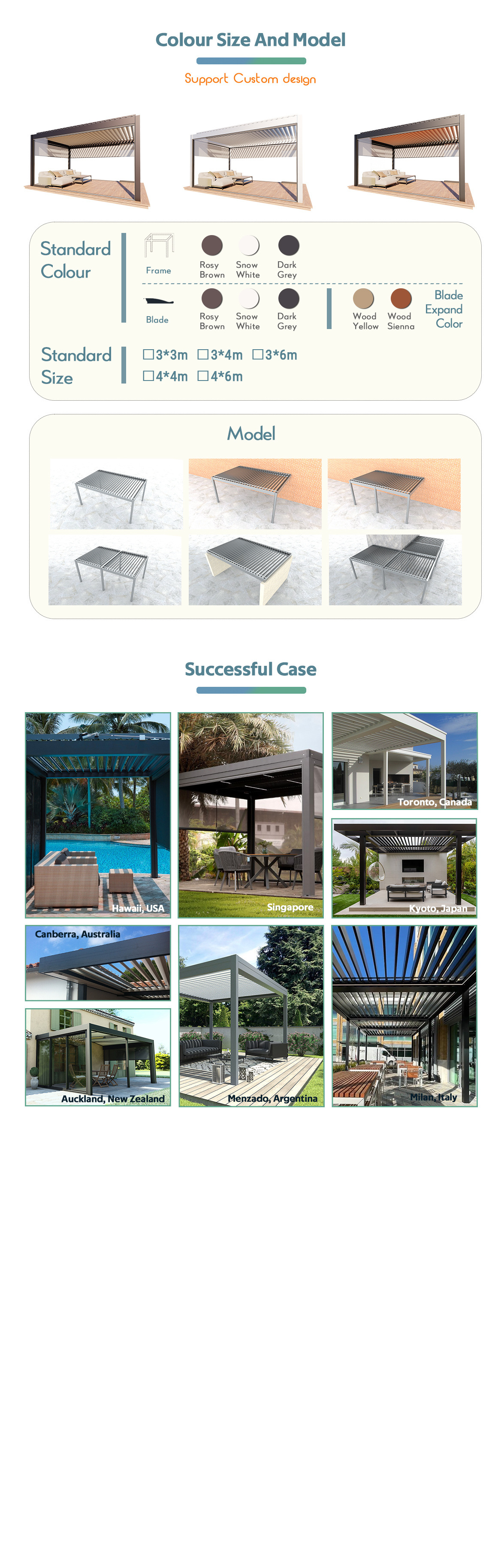 Backyard Solar Panel Pergola Photovoltaic Pergola With Solar Electrical Opening Louvre Roof Aluminum Pergola