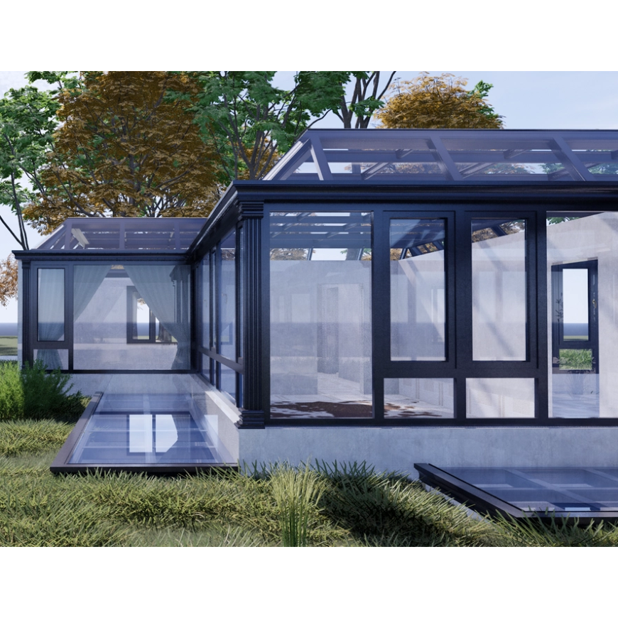 Modern design aluminium outdoor glass sun house glass garden sunroom house