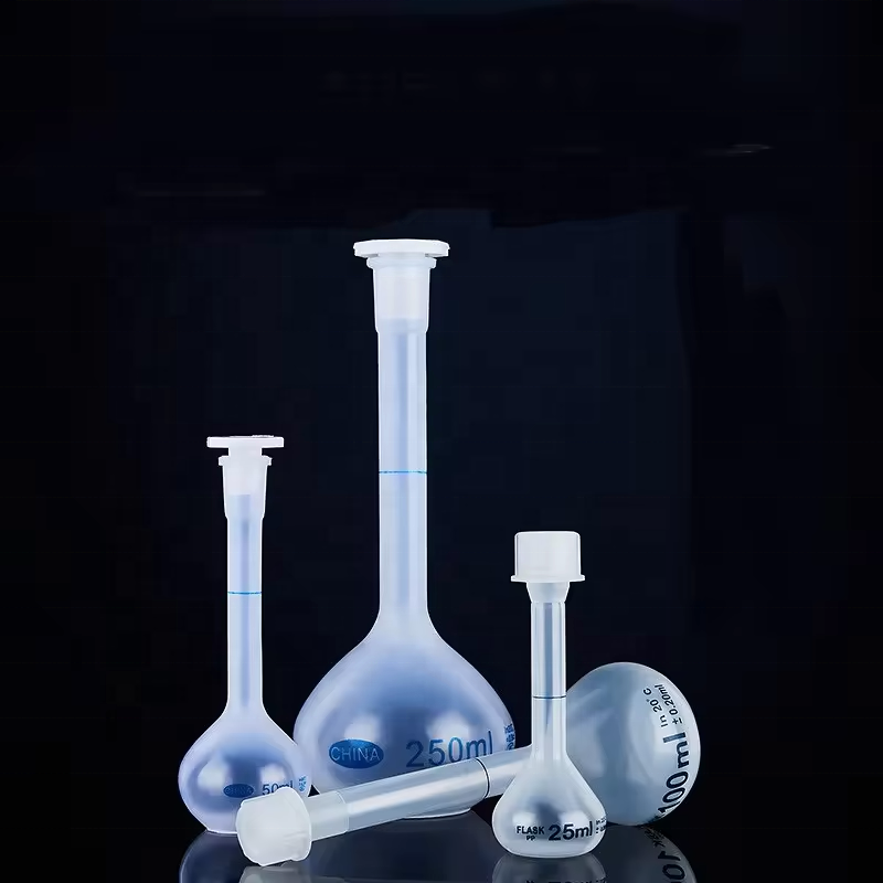 Lab Plasticware Plastic volumetric flask for teaching 10 25ml 50 100 250 500ml 1l lab Plastic Volumetric Flask With Stopper