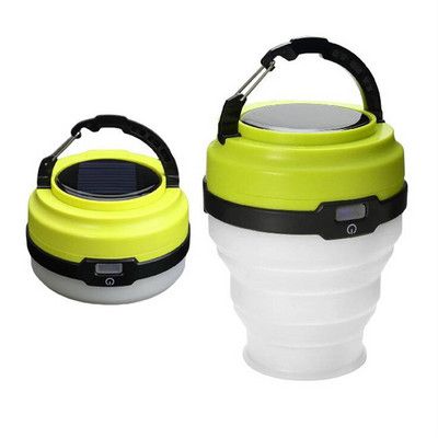 Outdoor Collapsible Solar LED Camping Lantern Tent Light USB Rechargeable Emergency camping lantern for Fishing Hiking