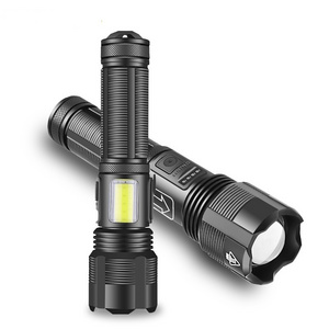 Tactical XHP70+COB LED Zoomable Torch Aluminum Alloy ABS 1000lm Waterproof 6 Gears Adjustable Camping Torch Lamp Flashlight