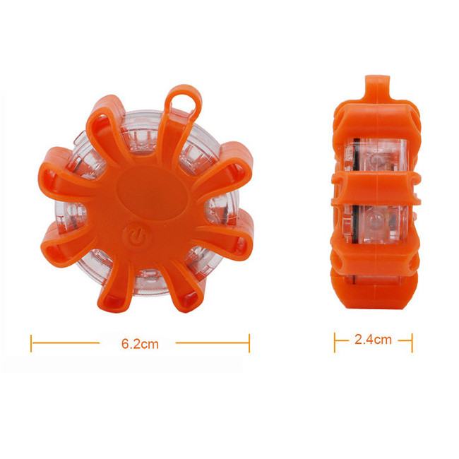 Portable Mini 8 Led Emergency Safety Road Flare Flashing Magnetic Rotary Traffic Warning Light For Emergency