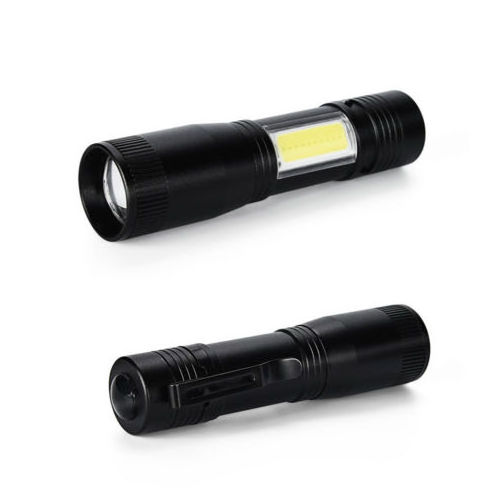 Zoomable Mini Flashlight Aluminum Pen Flash Light XPE+COB LED Torch Lamp Penlight AA/14500 4 Modes