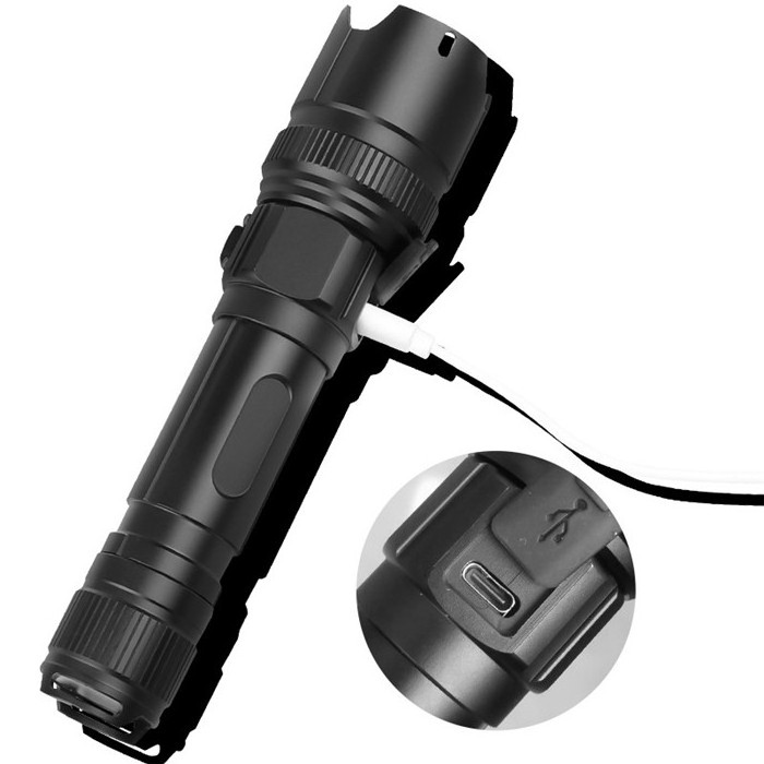 Super Bright XHP50 LED Flashlight Most Powerful led Torch Zoomable Tactical Flash Light Rechargeable Hunting LED Torch light