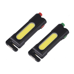 Multifunction Emergency Car led Torch Escape Tool flashlight with car window breaker and belt cutter Magnetic COB Work Light