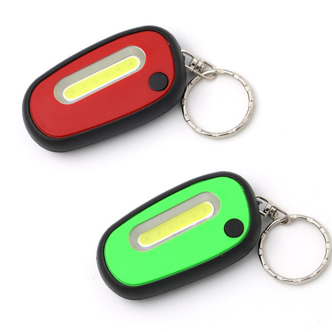 Wholesale COB LED Keychain Torches Flat flashlight Lightweight Backpack Emergency Light Portable Mini Pocket Keyring Flashlights