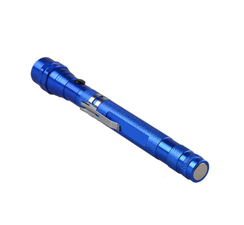 Magnetic 3 led pocket flashlight Aluminum Flexible Telescopic pick up tool Work led Light