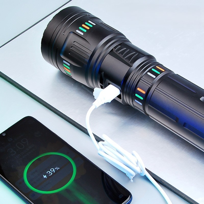 Super Bright 90W LED Rechargeable Tactical Laser Zoom Flashlight 70000 Lumens