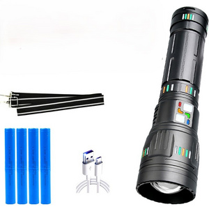 Super Bright 90W LED Rechargeable Tactical Laser Zoom Flashlight 70000 Lumens