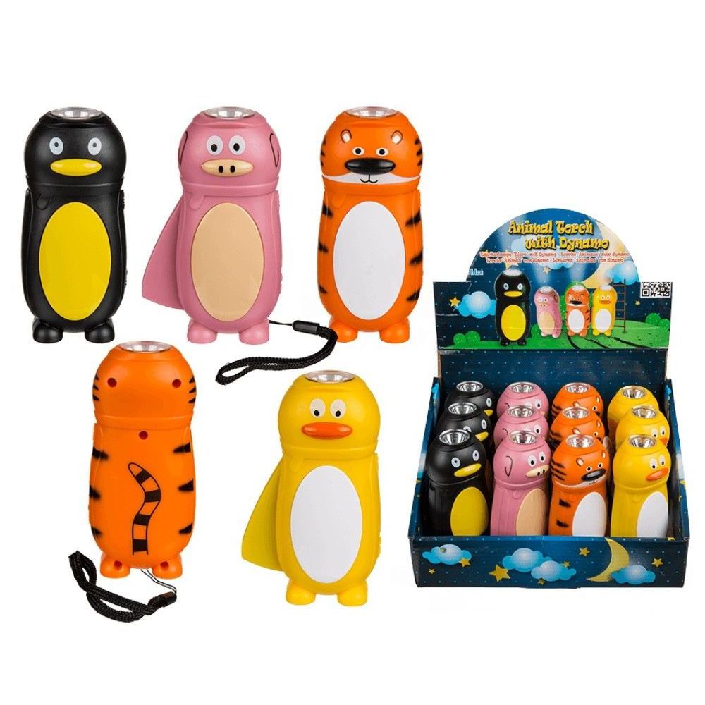 Animal Shape Portable 3 LED Emergency Dynamo Flashlights Kids Mini Hand Pressure Outdoor Torch for Camping Flash light