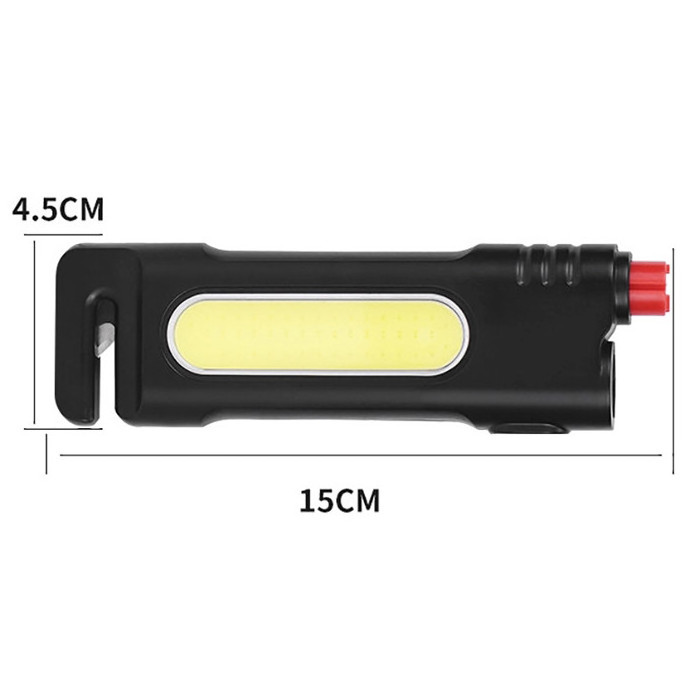 Multifunction Emergency Car led Torch Escape Tool flashlight with car window breaker and belt cutter Magnetic COB Work Light