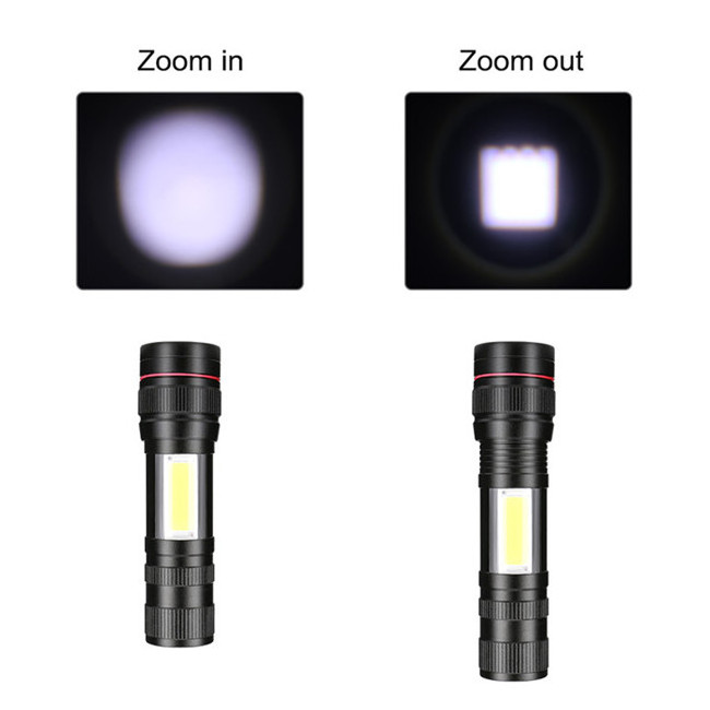 Aluminum Zoomable 800Lm XML T6 LED Flashlight USB Rechargeable Pocket Torch Lamp