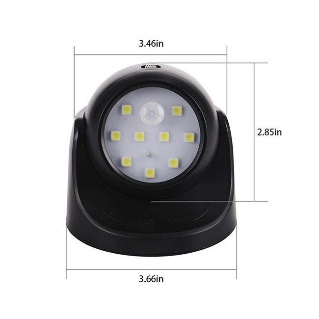 PIR Motion Sensor 9 Led Night Light 360 Degree Rotation Wireless Detector Night Light Wall Lamp Auto On/Off Closet Hallway Light