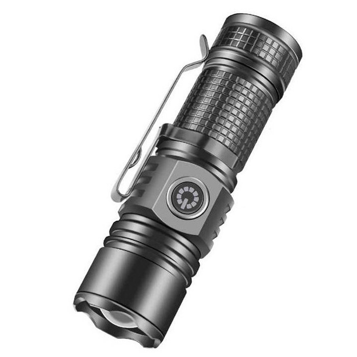 Mini Compact LED Flashlight Type-C Rechargeable Zoomable Pocket mini torch Super Bright Magnet Metal Clip led torch flashlight