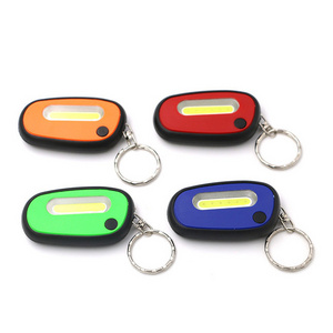 Wholesale COB LED Keychain Torches Flat flashlight Lightweight Backpack Emergency Light Portable Mini Pocket Keyring Flashlights