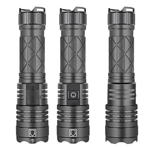 Hot sale High Lumen XHP70 LED Flashlight Rechargeable Zoomable LED Flashlights 5 Modes Waterproof Powerful led torch