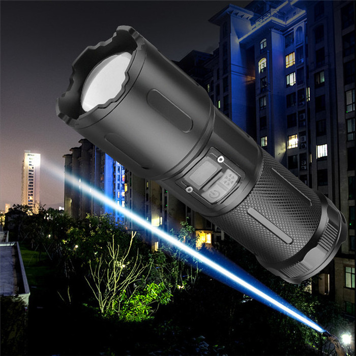 Super Bright 30W LED White Laser Flashlight 1500M Powerful Torch Rechargeable Tactical led Flashlight with Safety warming light