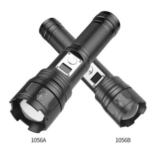 Smart Digital Power Display LED Flashlight Type-C Rechargeable 30W LED Torch High Lumens Outdoor zoomable Hiking Flashlight