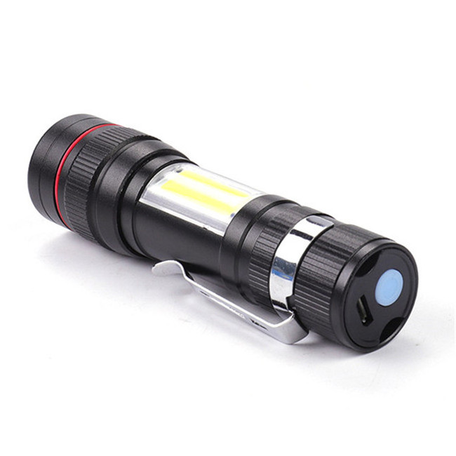 Aluminum Zoomable 800Lm XML T6 LED Flashlight USB Rechargeable Pocket Torch Lamp