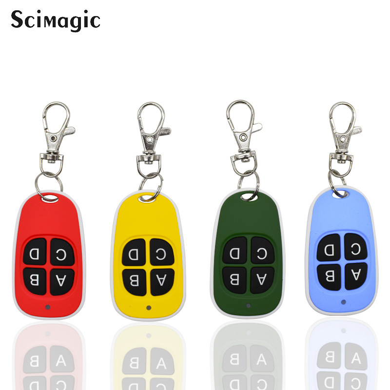 433.92Mhz Remote Emergency Door Opener Fixed Code Handheld Transmitter 1/2/3/4 Control Button Lighting Yellow/Red/Blue/Green