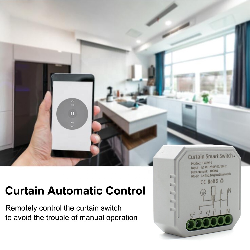 Tuya APP 85-250v10A DC RF+WIFI NO OFF Switch Smart Furniture Curtain Light Bulb Controller Module Remote Control Switch