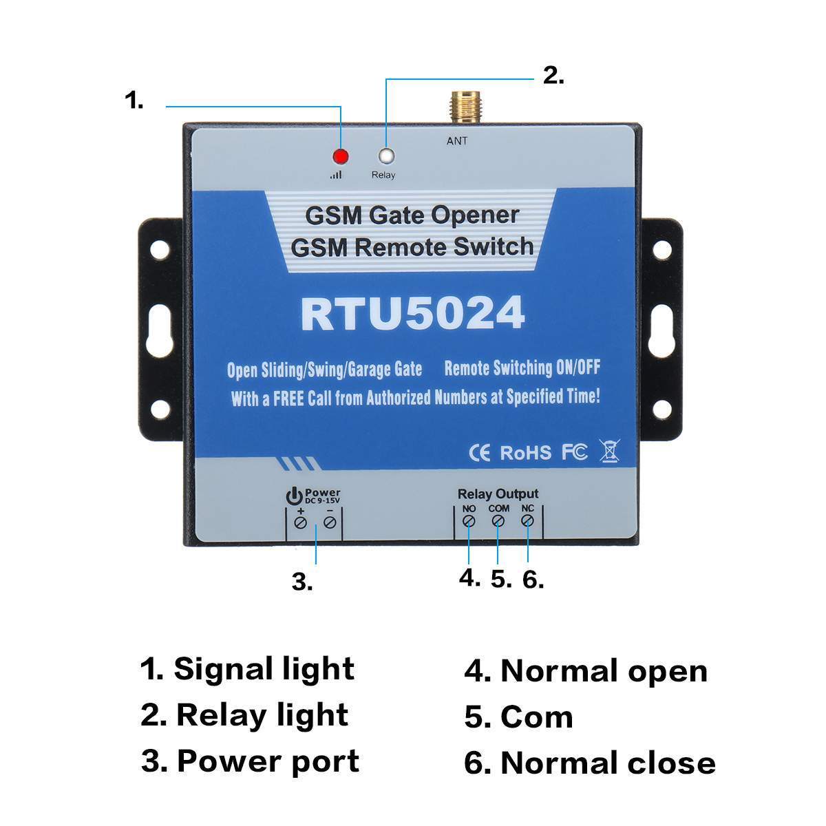 2G 3G 4G GSM Gate Opener Authorized Door Access Controller RTU5024 Wireless Door Opener By Free Call SMS