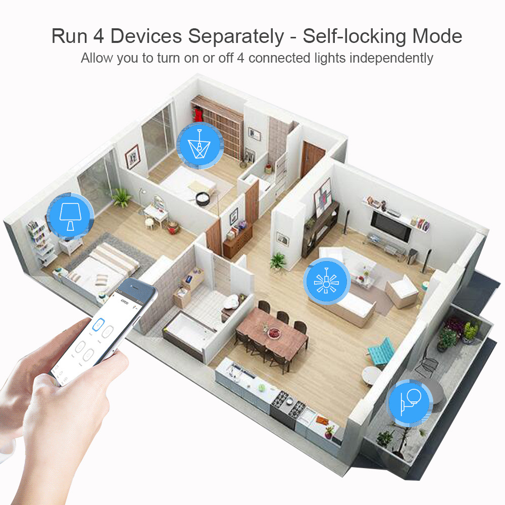 Tuya Wifi Switch 4CH Wireless DIY Smart Switch Module Smart life APP Remote Control Smart Home 4 Gang Relay Alexa Google Home