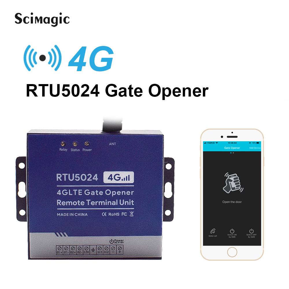 RTU5024 4G GSM Gate Opening System Access Controller Relay DC 12V RTU 5024 For Electric Gate Garage Door Shutters Railing