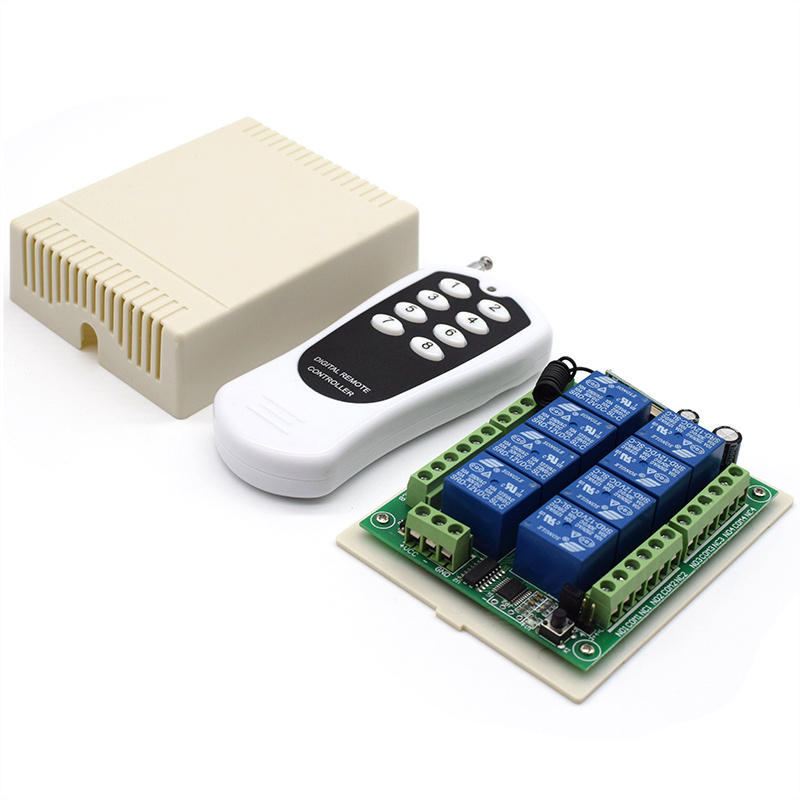 SMG 433Mhz Universal Wireless Remote Control Switch DC 24V 8CH Relay Receiver Module RF Transmitter 433Mhz Remote Controls