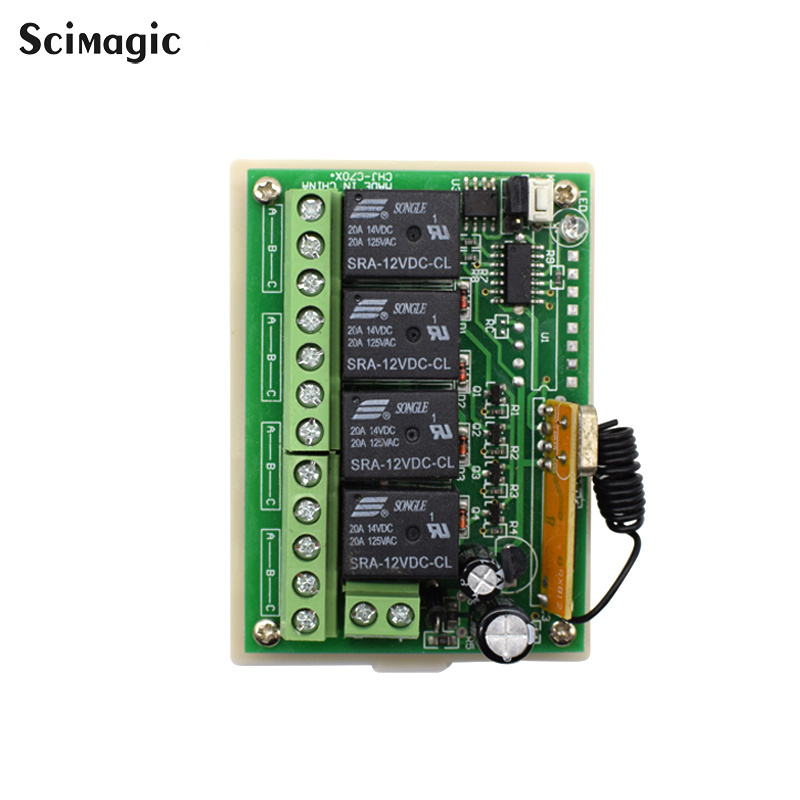 433Mhz Wireless RF Remote Control Universal 12V 4CH Receiver with 2 Transmitter For Led DIY Bulb Smart Home Lamp Light