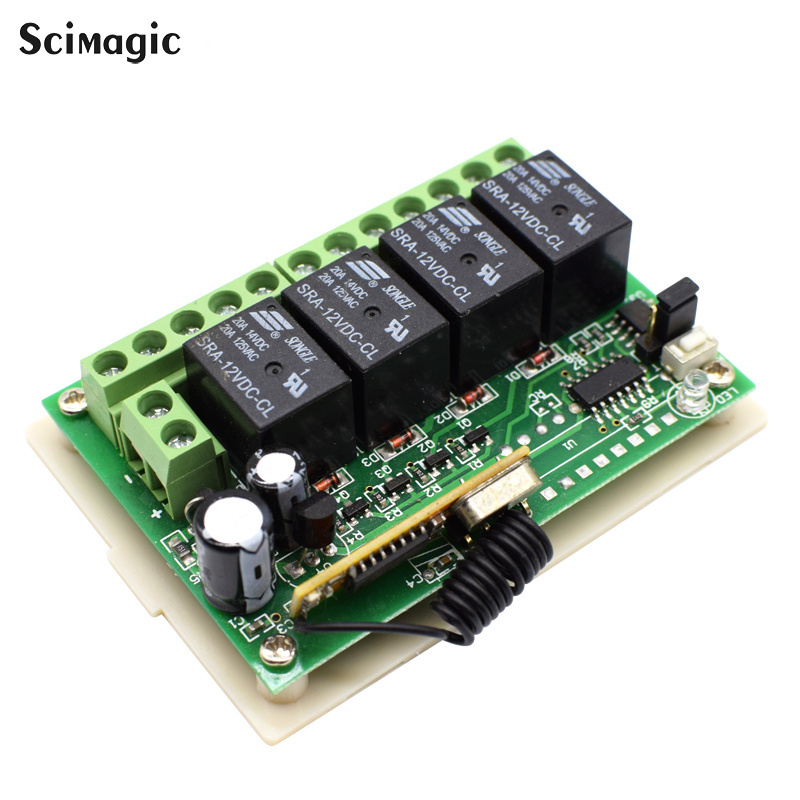 433Mhz Wireless RF Remote Control Universal 12V 4CH Receiver with 2 Transmitter For Led DIY Bulb Smart Home Lamp Light