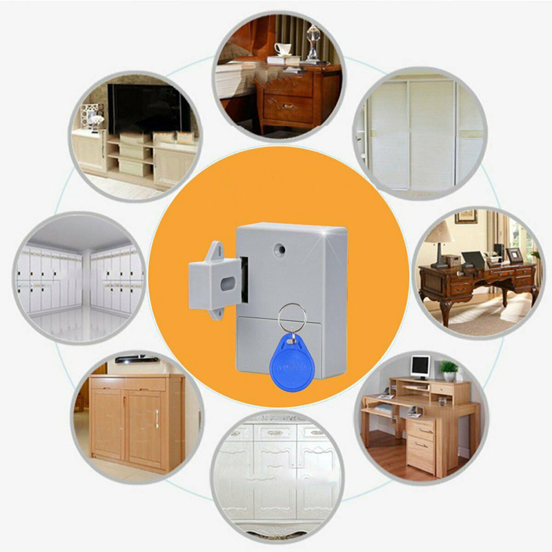 Digital Invisible Electronic Cabinet Smart Lock IC Card Sensor RFID Drawer Lock Induction Battery Powered Wooden Wardrobe Lock