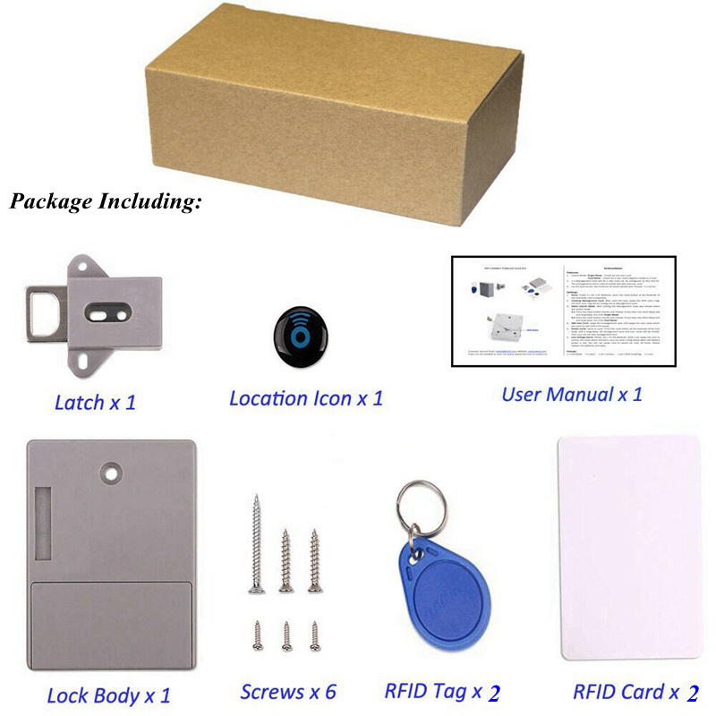 Digital Invisible Electronic Cabinet Smart Lock IC Card Sensor RFID Drawer Lock Induction Battery Powered Wooden Wardrobe Lock