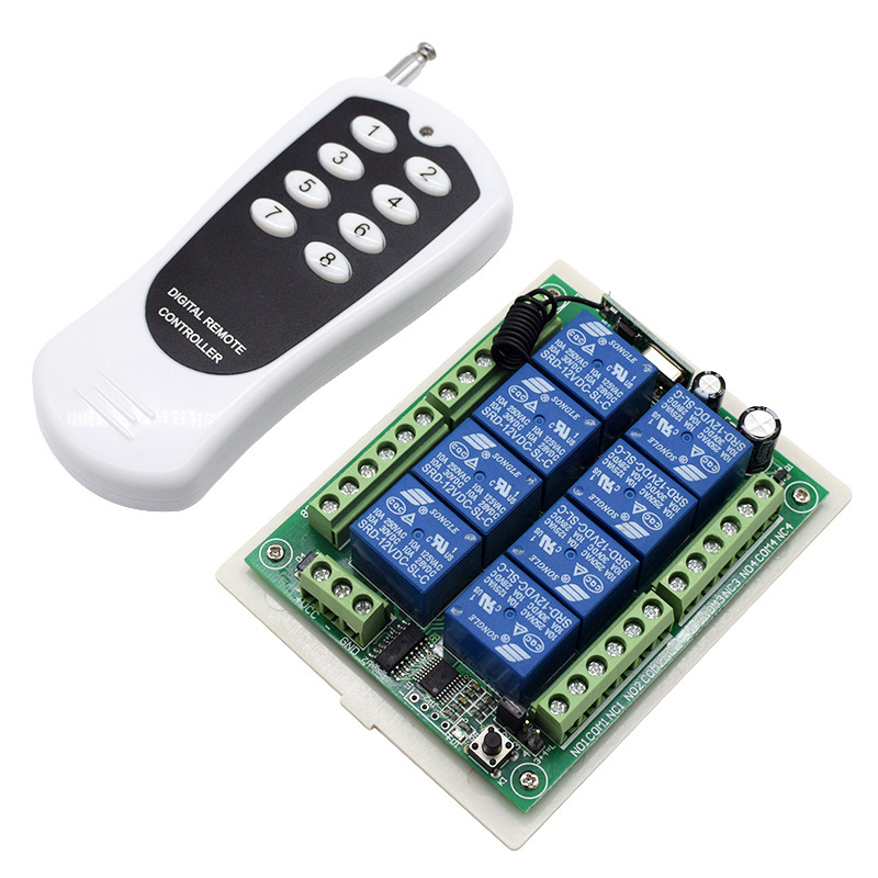 SMG 433Mhz Universal Wireless Remote Control Switch DC 24V 8CH Relay Receiver Module RF Transmitter 433Mhz Remote Controls