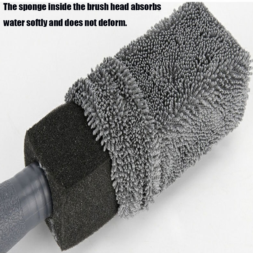 Plastic Handle Auto Car Cleaner Brush Microfiber Rim wheel cleaning brush tire clean brush