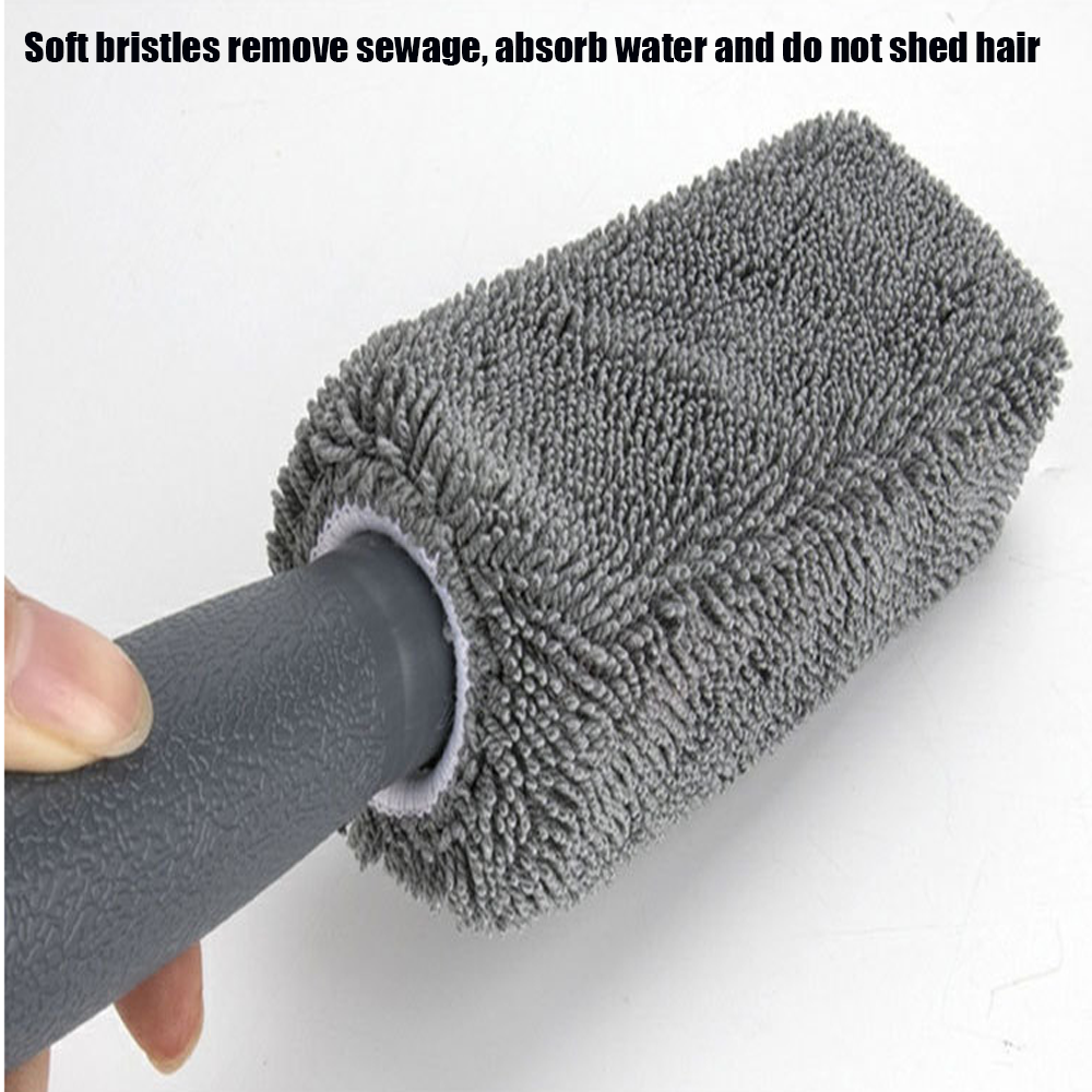 Plastic Handle Auto Car Cleaner Brush Microfiber Rim wheel cleaning brush tire clean brush