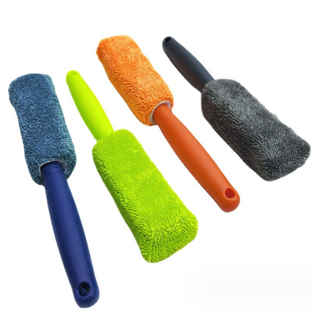 Plastic Handle Auto Car Cleaner Brush Microfiber Rim wheel cleaning brush tire clean brush